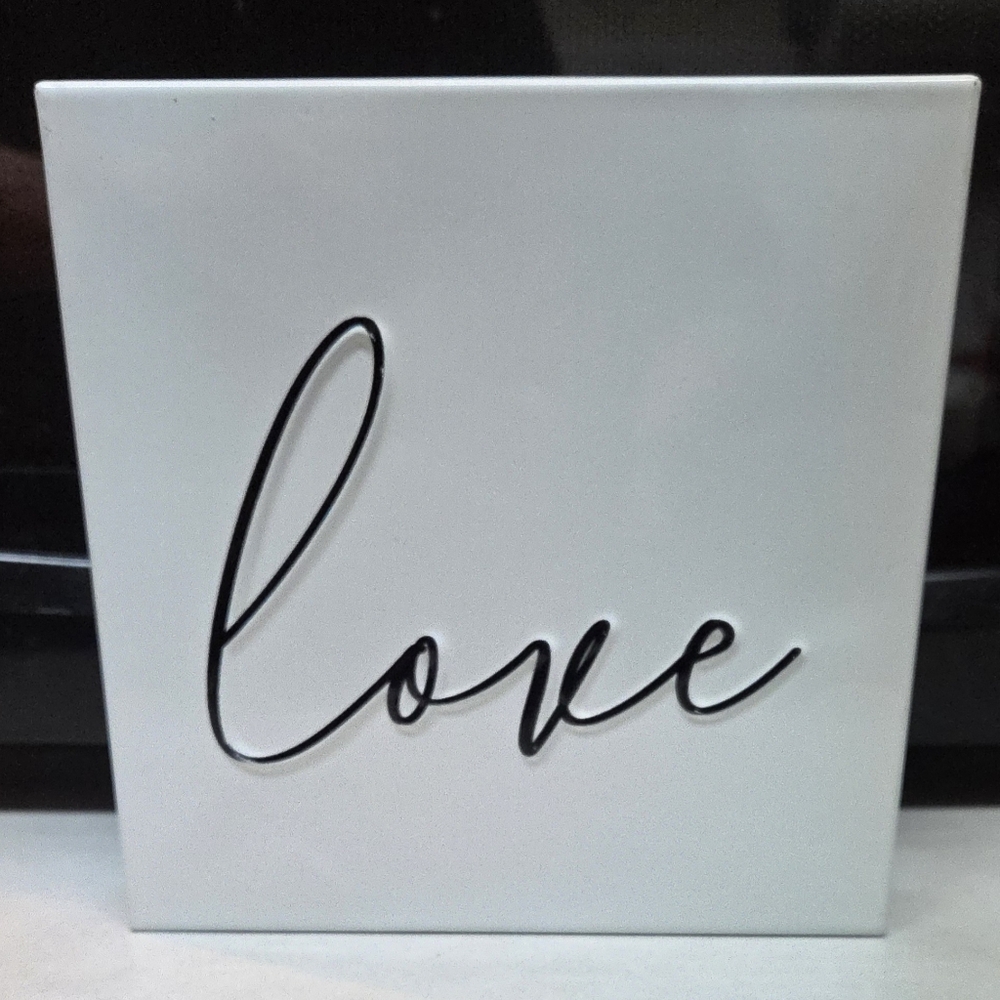 Metal "Love" Table Decor 6x6x1.5"